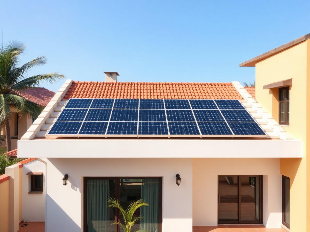 Rooftop solar panel installation in Jamnagar, Gujarat