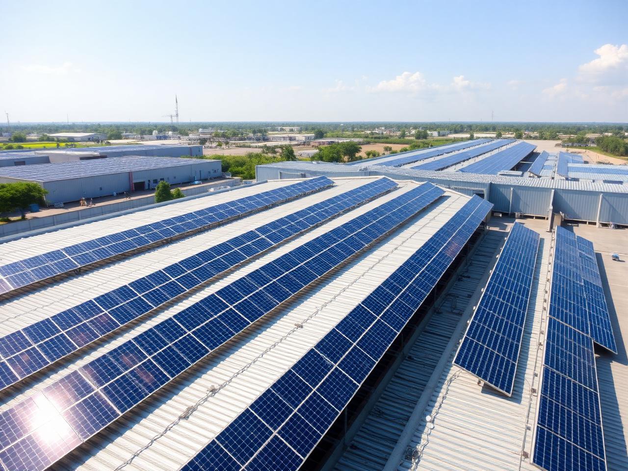 Rooftop solar panel installation in Nadiad, Gujarat