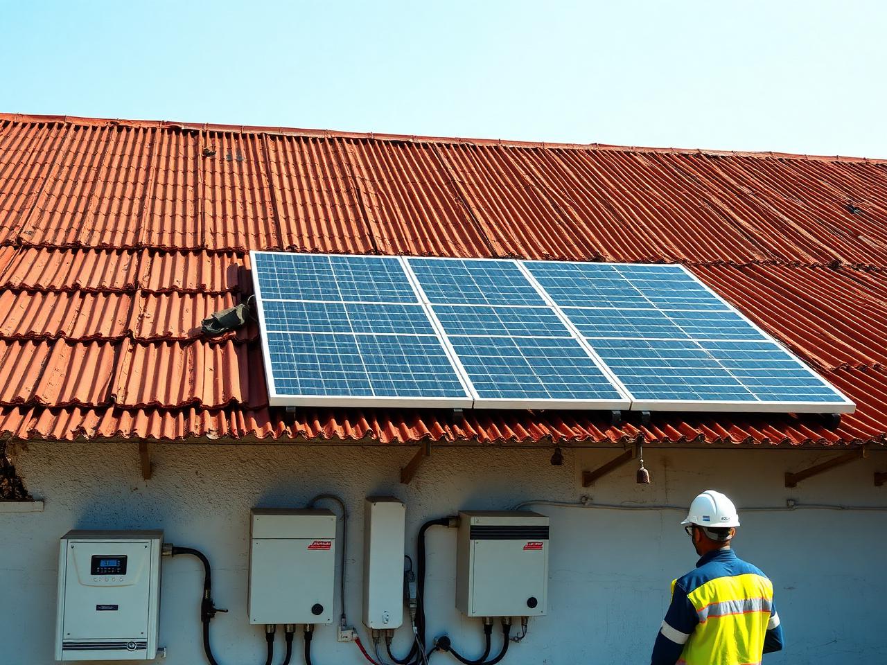 Rooftop solar panel installation in Naroda, Ahmedabad